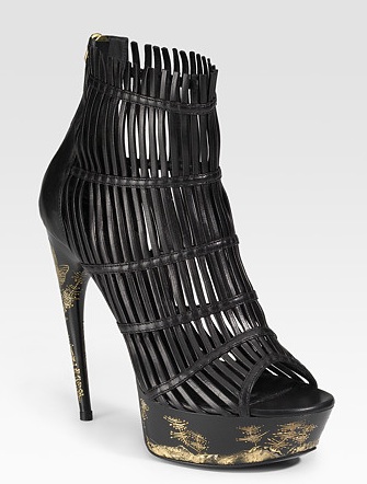 Alexander McQueen Open Toed Ankle Boots