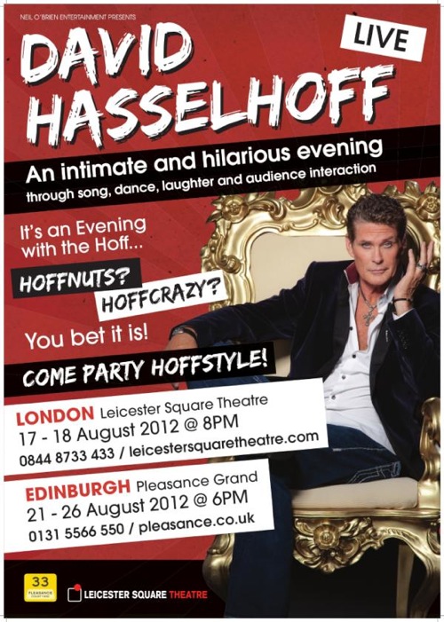 David Hasselhoff live in London and Edinburgh