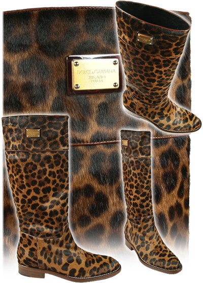 Dolce & Gabbana Calf-Hair Leopard Knee Boots