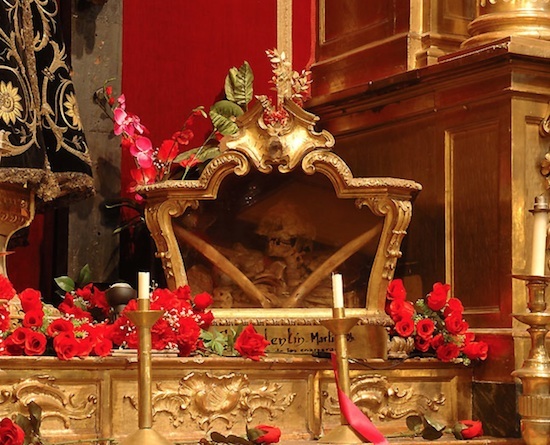 The Reliquary of Saint Valentine in the church of San Anton in Madrid