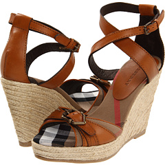 Burberry Wedge Sandal in Canvas Check