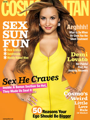 Cosmo, July 2012. It is like the trainwreck, the Manolo cannot turn away.