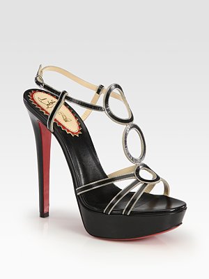 Troisronds Leather and Chain Platform Sandals from Christian Louboutin