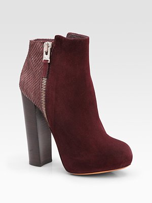 Paramour Suede and Snake Ankle Boots from B Brian_Atwood