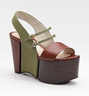 Colorblock Platform Slingback Sandals from Fend