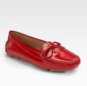 Prada Red Patent Leather Driving Moccasin